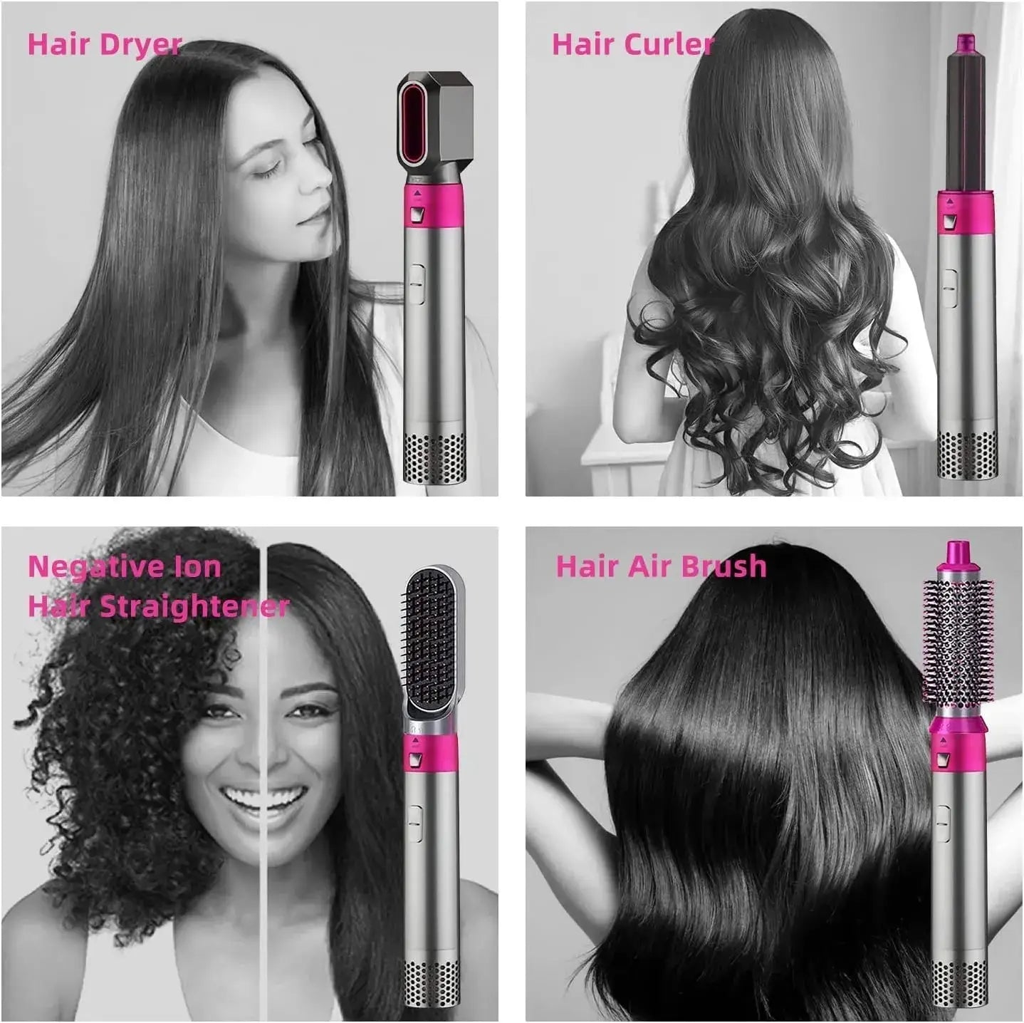 5 In 1 Hot Air Styler Curler Brush || فرشاة تجعيد الشعر بالهواء الساخن 5 في 1 - AllGoodzMart