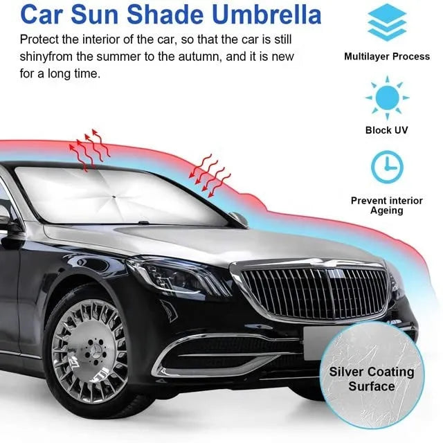 Car Windshield Sun Shade Umbrella || مظلة واقية من الشمس للزجاج الأمامي للسيارة - AllGoodzMart