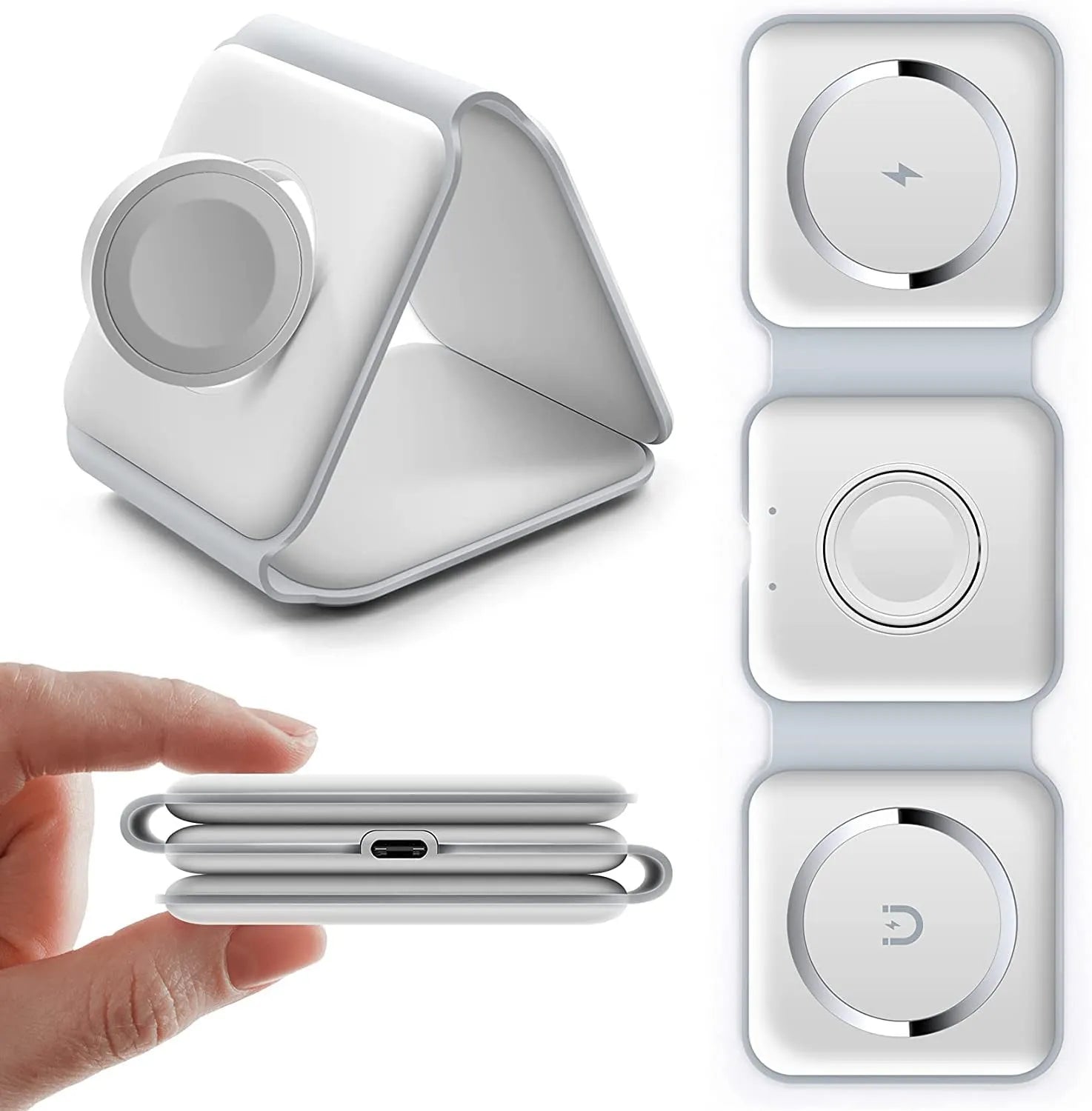 3 In 1 Wireless Folded Charging Pad || لوحة شحن لاسلكية قابلة للطي 3 في 1 - AllGoodzMart
