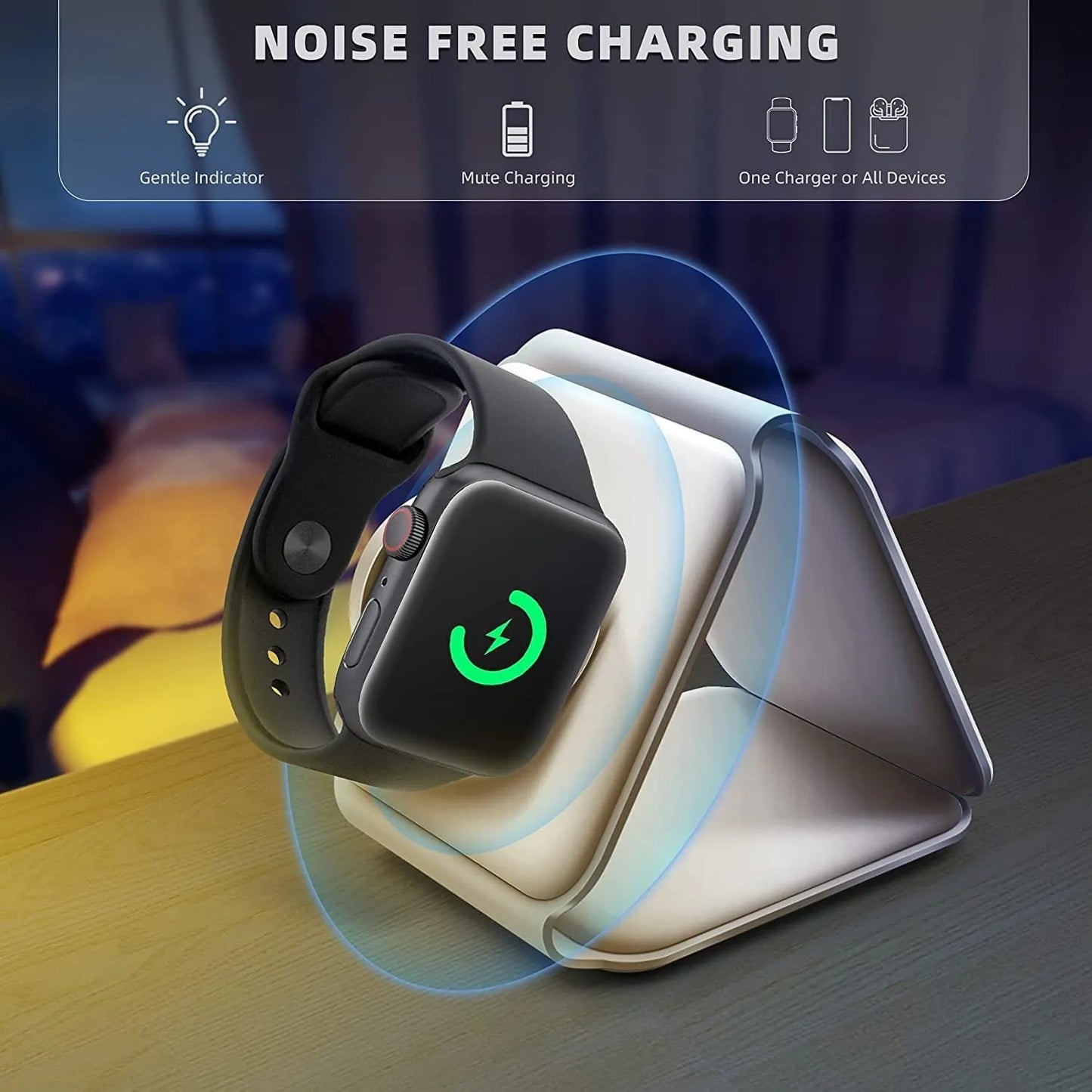 3 In 1 Wireless Folded Charging Pad || لوحة شحن لاسلكية قابلة للطي 3 في 1 - AllGoodzMart