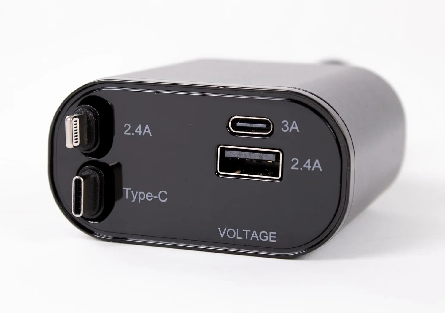 4 Fast Charging Ports with 80cm Retractable Cables || 4 منافذ شحن سريع مع كابلات قابلة للسحب بطول 80 سم - AllGoodzMart