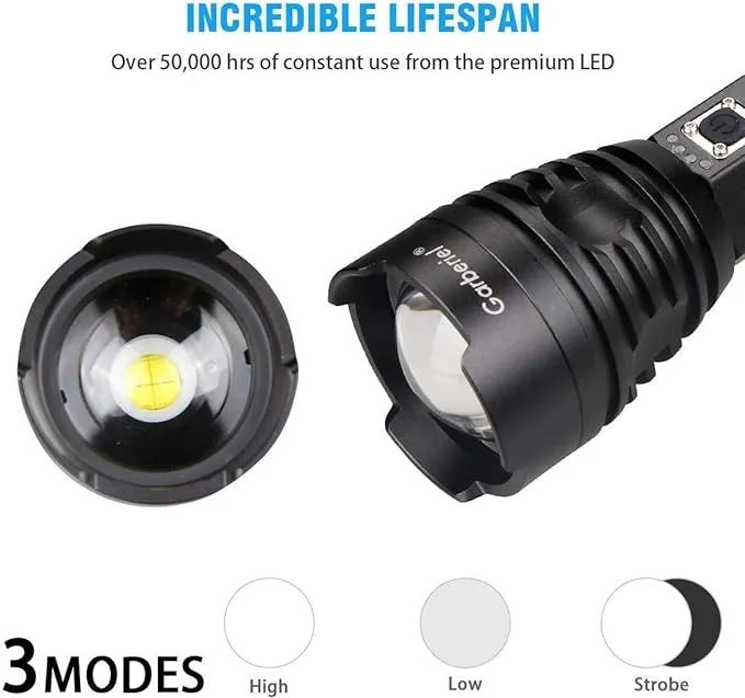 P90 LED Rechargeable Laser Flashlight || مصباح يدوي ليزر قابل لإعادة الشحن P90 - AllGoodzMart