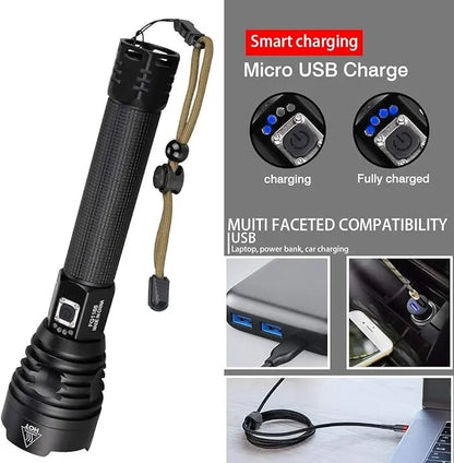 P90 LED Rechargeable Laser Flashlight || مصباح يدوي ليزر قابل لإعادة الشحن P90 - AllGoodzMart