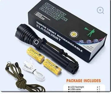 P90 LED Rechargeable Laser Flashlight || مصباح يدوي ليزر قابل لإعادة الشحن P90 - AllGoodzMart
