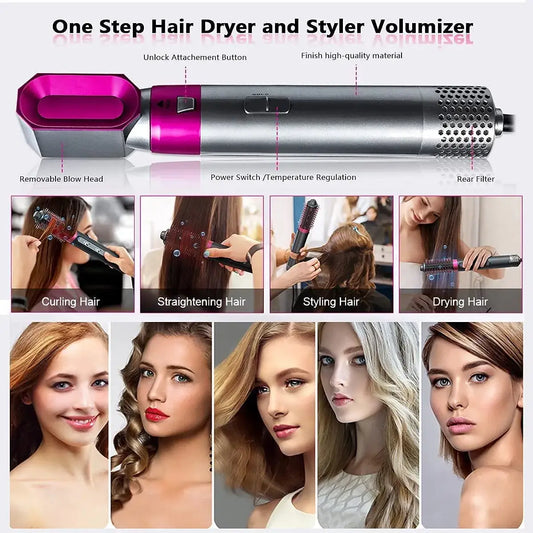 5 In 1 Hot Air Styler Curler Brush || فرشاة تجعيد الشعر بالهواء الساخن 5 في 1 - AllGoodzMart
