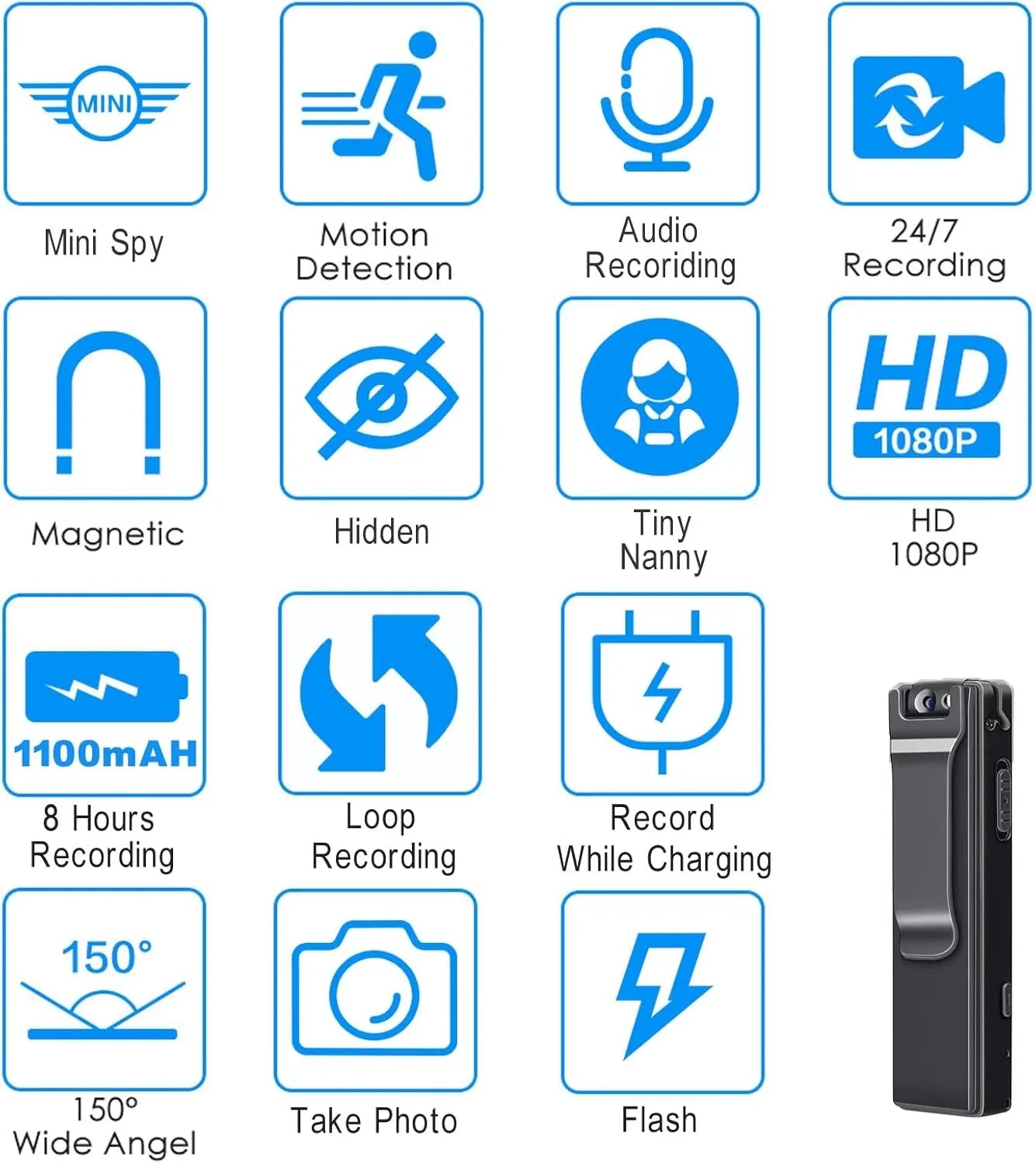 Mini Pocket Camera Video Recorder || كاميرا فيديو صغيرة محمولة - AllGoodzMart